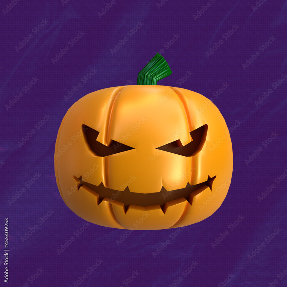 Naklejka premium 3d rendering Halloween Pumpkin illustration 