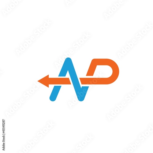 AP or NP letter arrow  icon vector illustration concept design template
