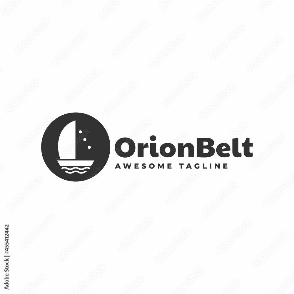 Vector Logo Illustration Orion Belt Silhouette Style. Stock Vector