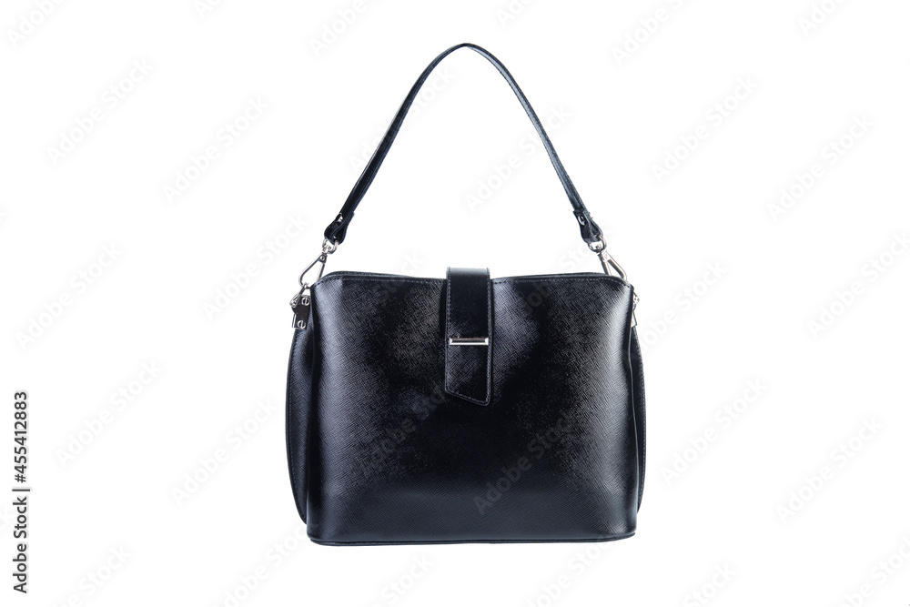 Women's leather bag on a white background. Isolated