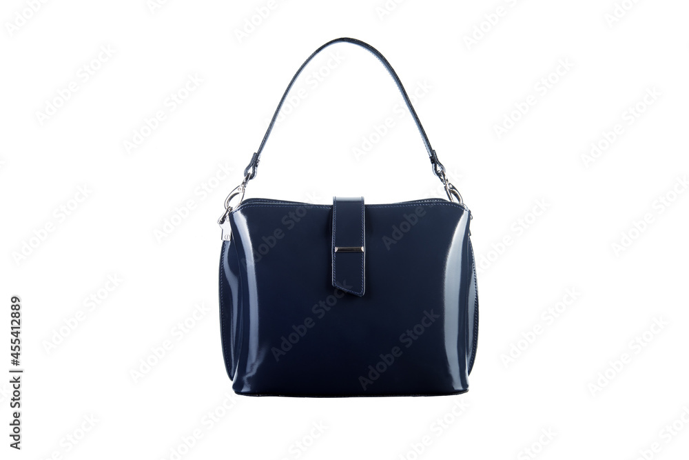 Naklejka premium Women's leather bag on a white background. Isolated