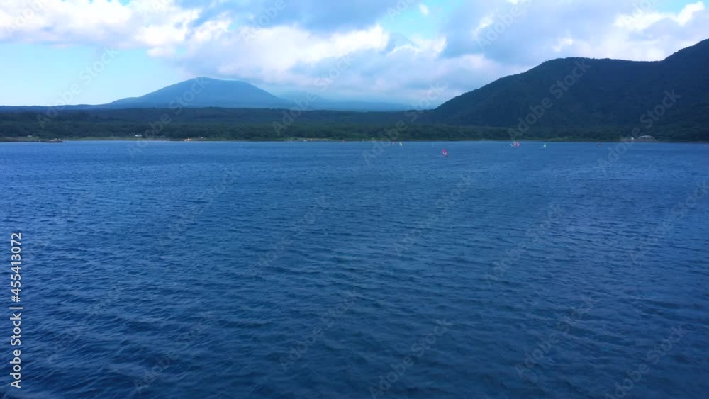 富士五湖河口湖　ウインドサーフィン・空撮