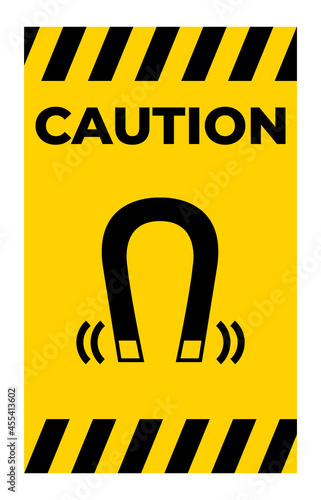 Beware Magnetic Field Symbol Sign Isolate On White Background,Vector Illustration EPS.10