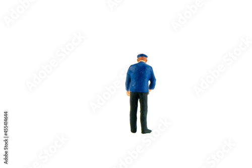 Miniature people office, worker, engineer worker, construction, cook, chief kitchen and traveler concept in variety action on white background with space for text