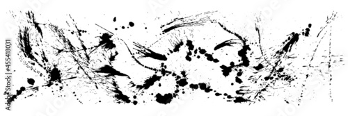 波　波しぶき　手書きの毛筆イラスト