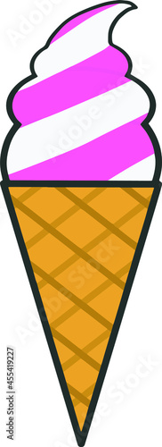 Strawberry flavored and fresh cream ice cream