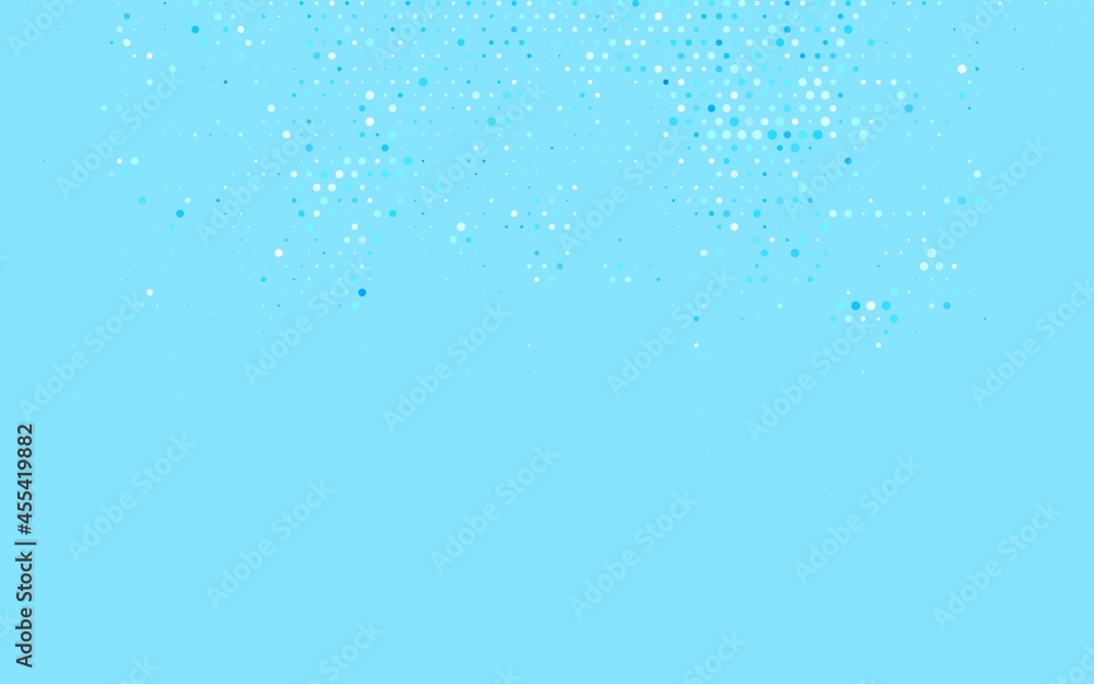 Light BLUE vector Blurred bubbles on abstract background with colorful gradient.