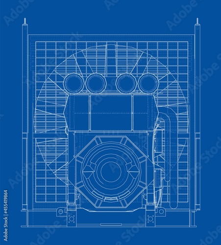 Large industrial diesel generator. Vector