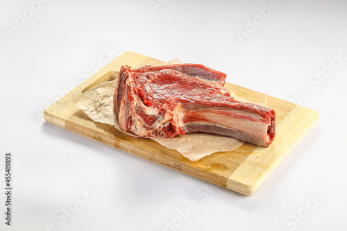 Raw bones for cooking over board