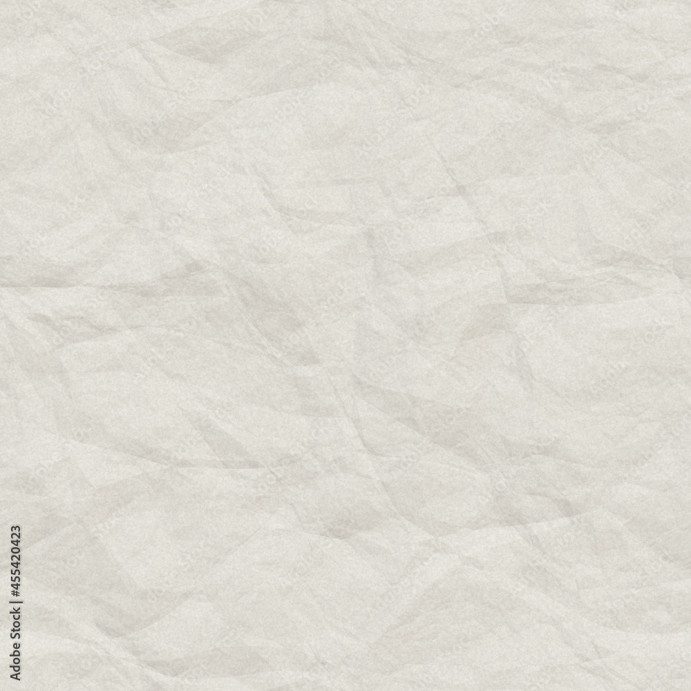 Seamless crumpled white paper texture background