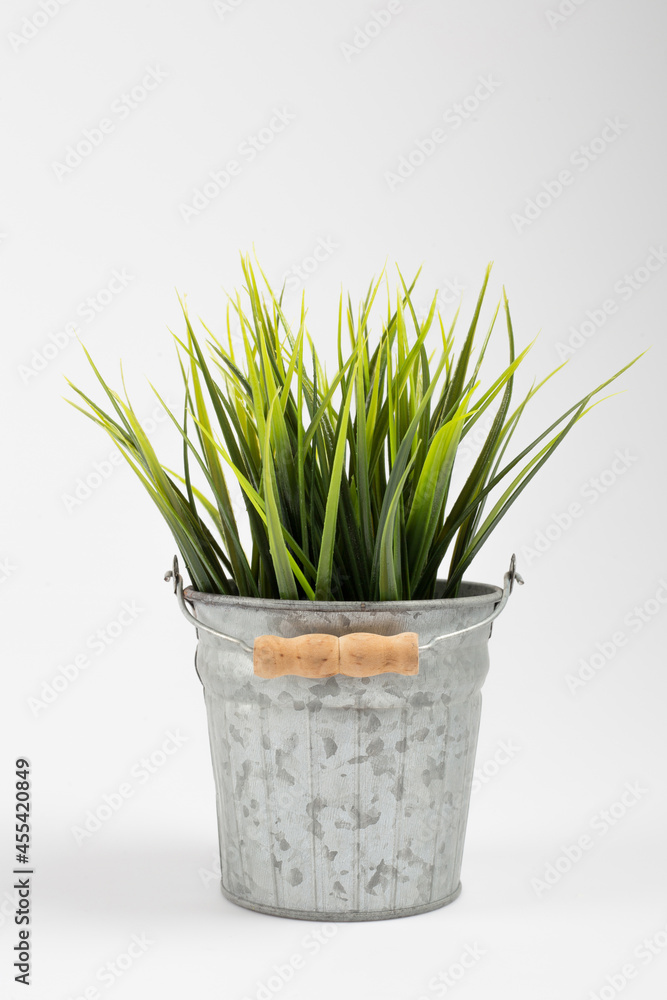 artificial tree in a pot isolated on white background