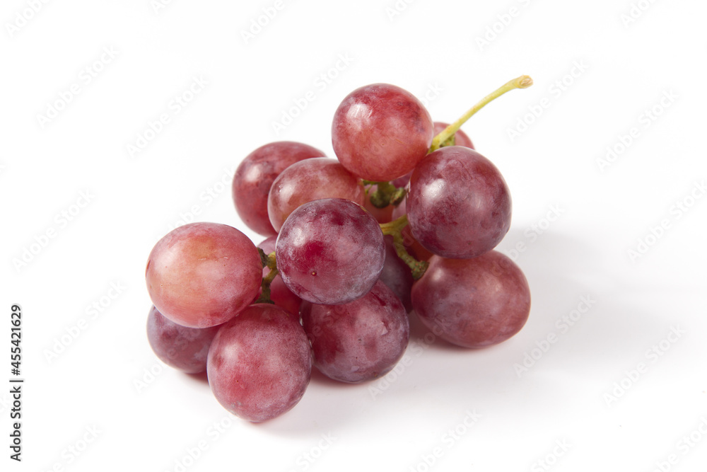 Red grape fruit isolated on white background. Red grape fruit isolated on white background.