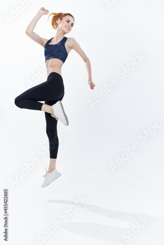 active sports woman jumping workout fitness exercise