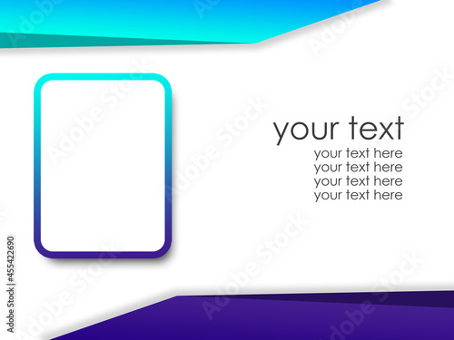 glossy and clean white business banner or booklet template with picture space 