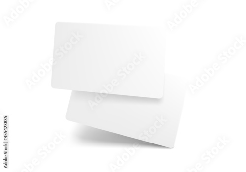 White blank business cards isolated on white
