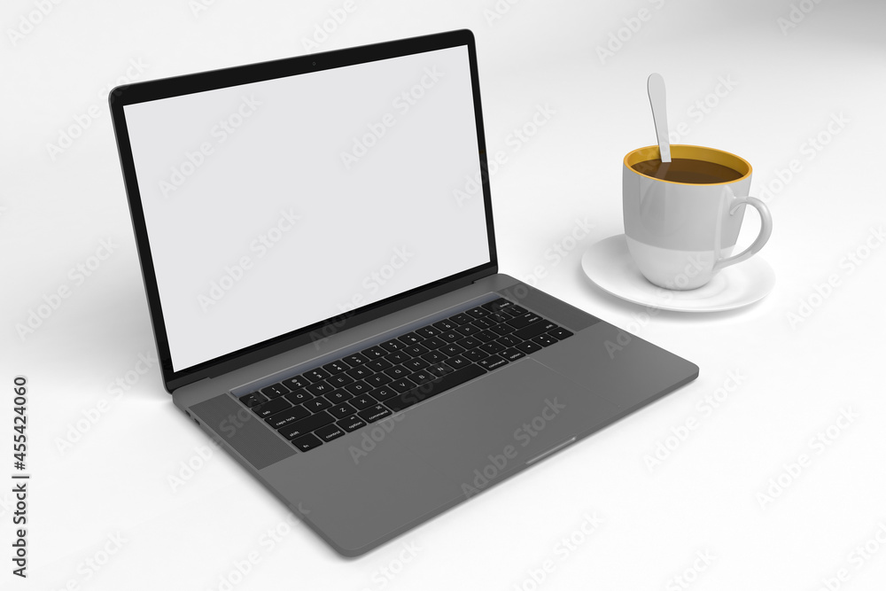 Laptop in Cafe Laptop in Cafe