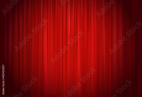 Red curtain in theatre. Vector background