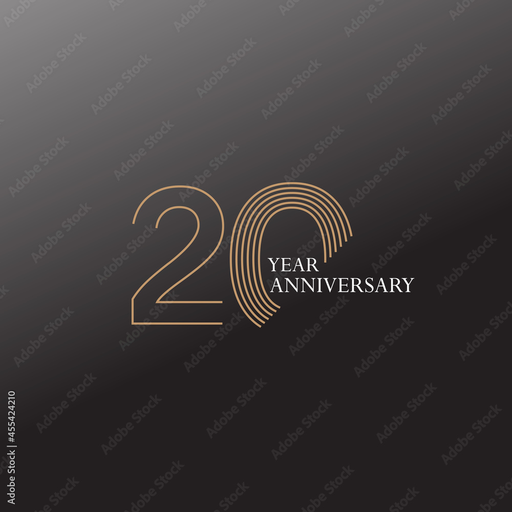 20 YEAR ANNIVERSARY CELEBRATION VECTOR DESIGN TEMPLATE ILLUSTRATION
