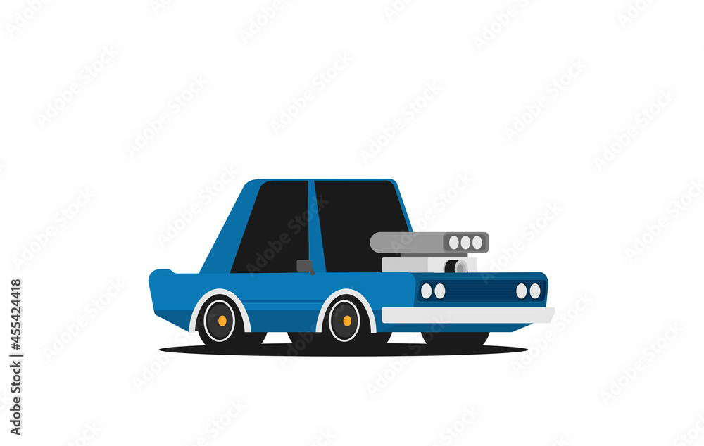 Fototapeta premium Muscle car. Flat styled vector illustration