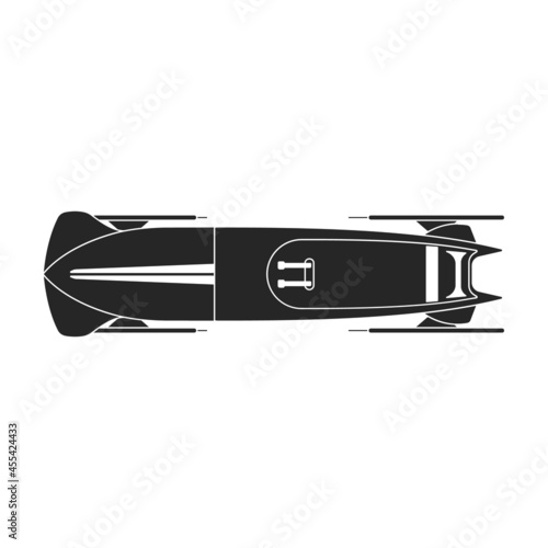 Bobsled vector icon.Black vector icon isolated on white background bobsled.
