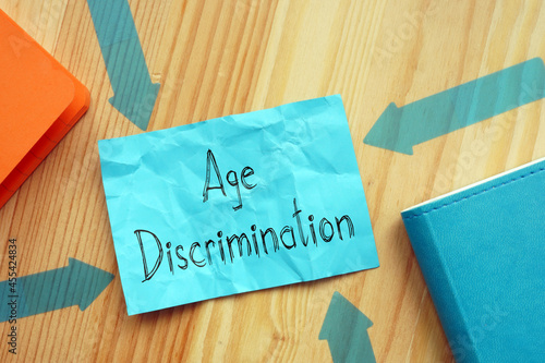 Quadro su tela Age Discrimination is shown on the conceptual photo using the text