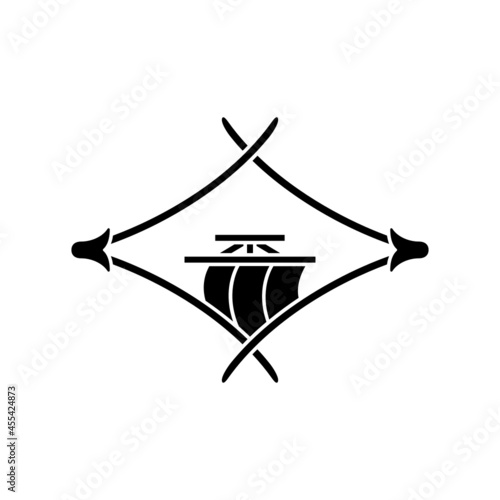 帆紋 / 松紋・松葉菱に覗き帆（まつばびしにのぞきほ）