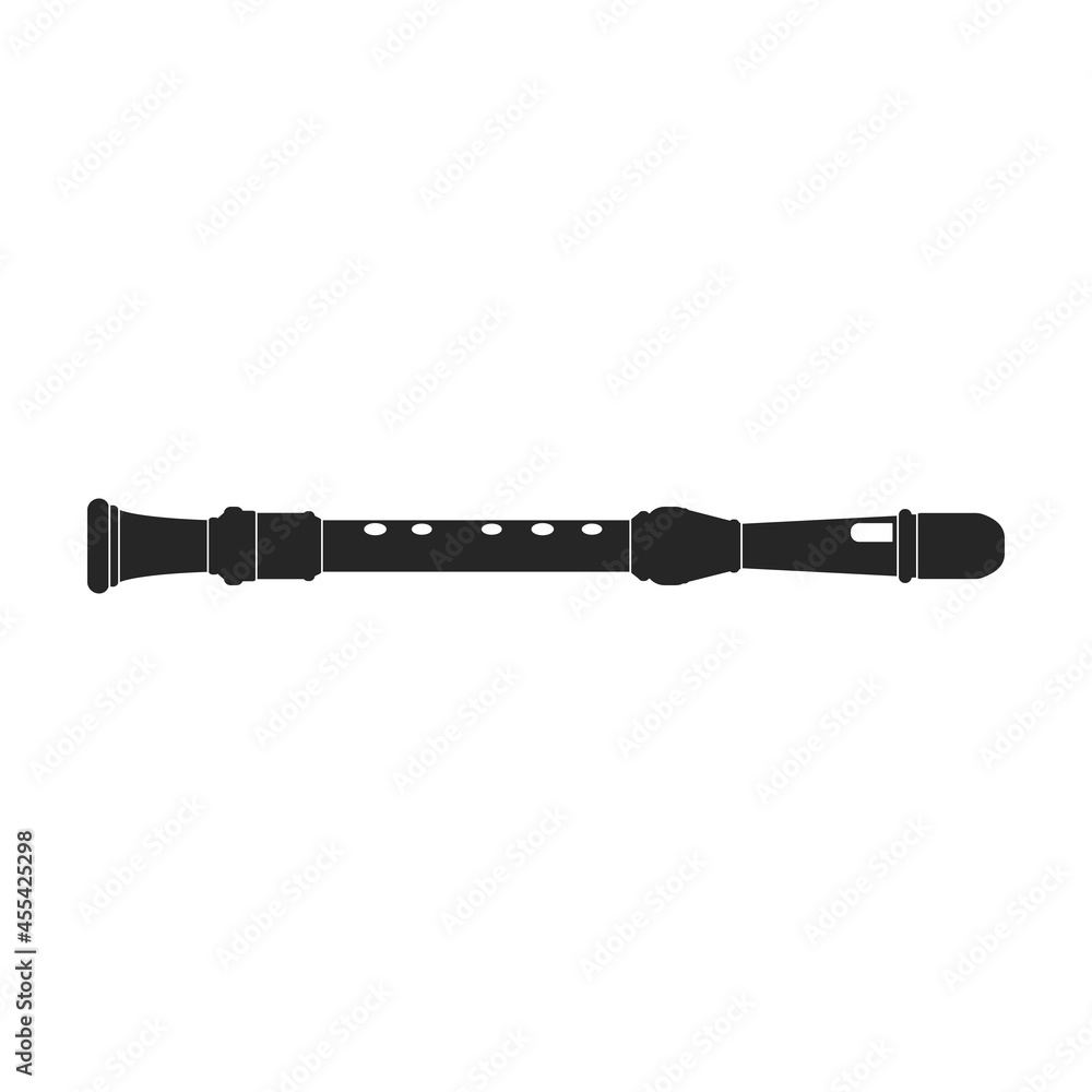 Flute vector icon.Black vector icon isolated on white background flute.