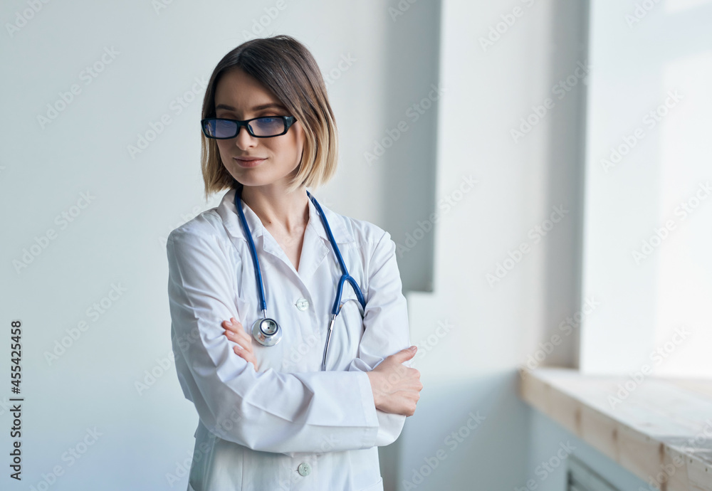 female doctor white coat professional medicine stethoscope female doctor white coat professional medicine stethoscope