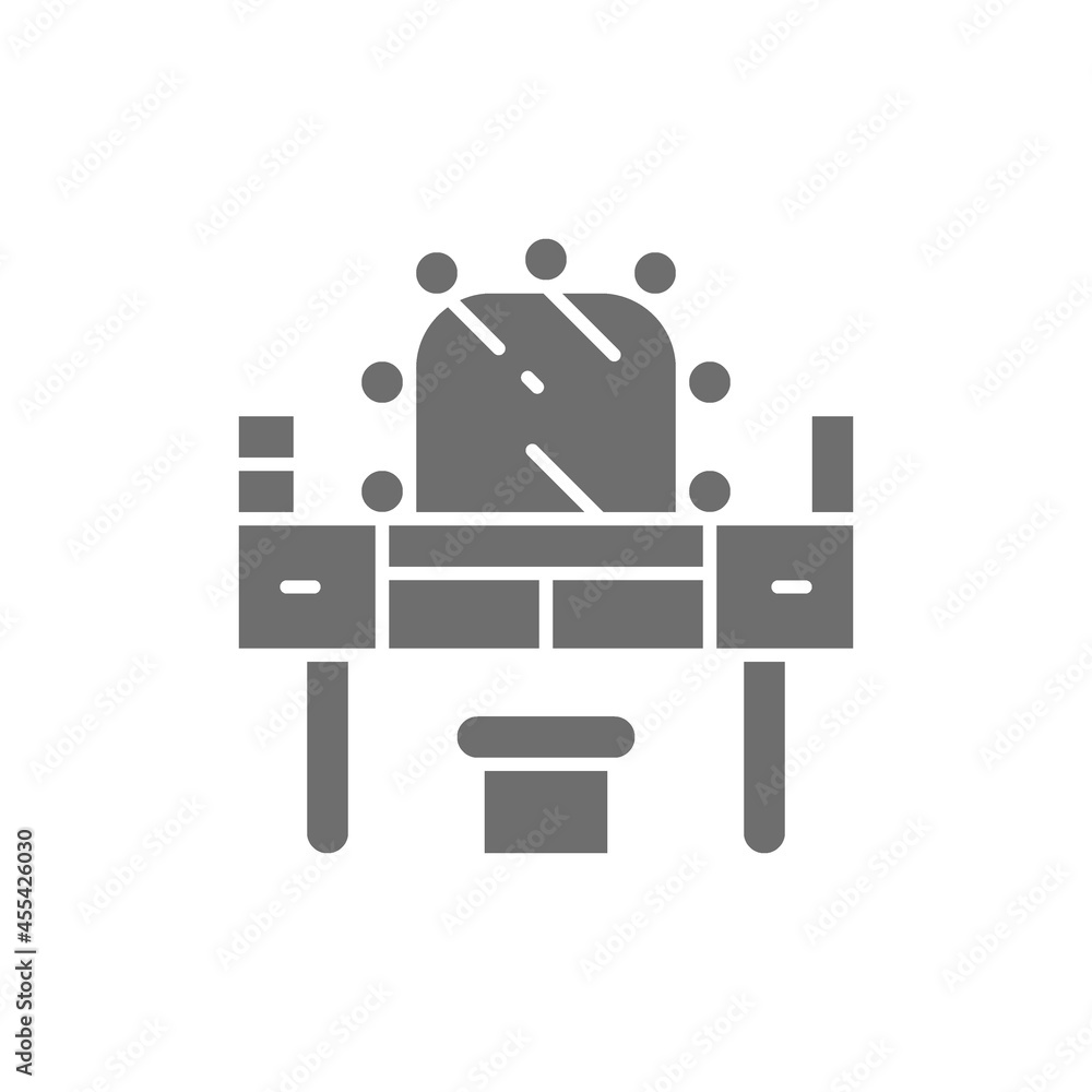 Dressing table, makeup grey icon. Isolated on white background Dressing table, makeup grey icon. Isolated on white background