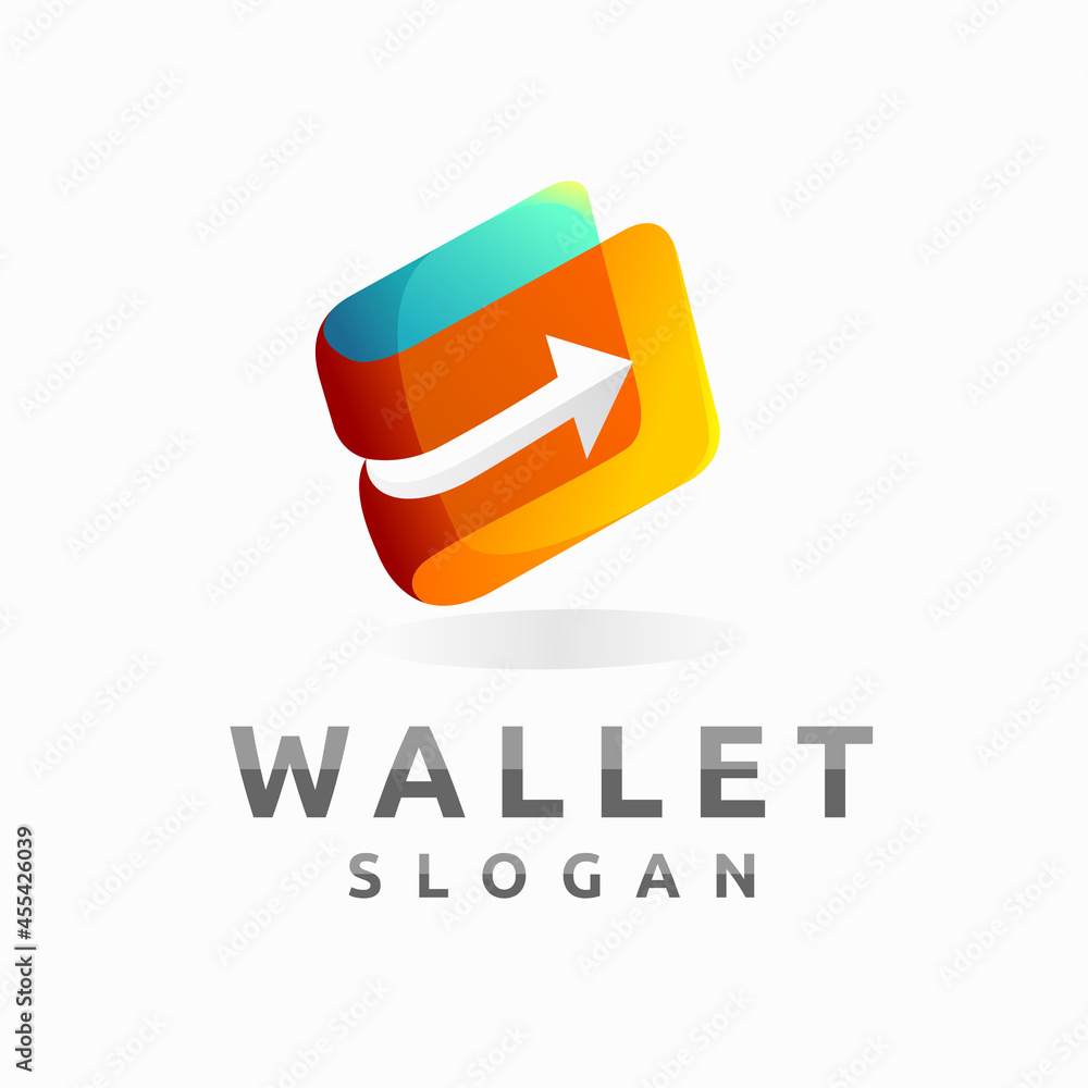 wallet logo with arrow element wallet logo with arrow element