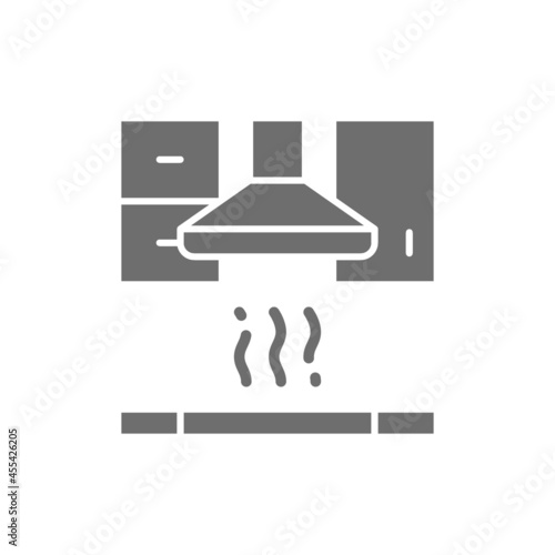 Vector extractor hood for kitchen grey icon.