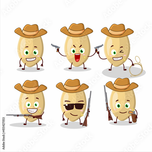 Cool cowboy pine nuts cartoon character with a cute hat