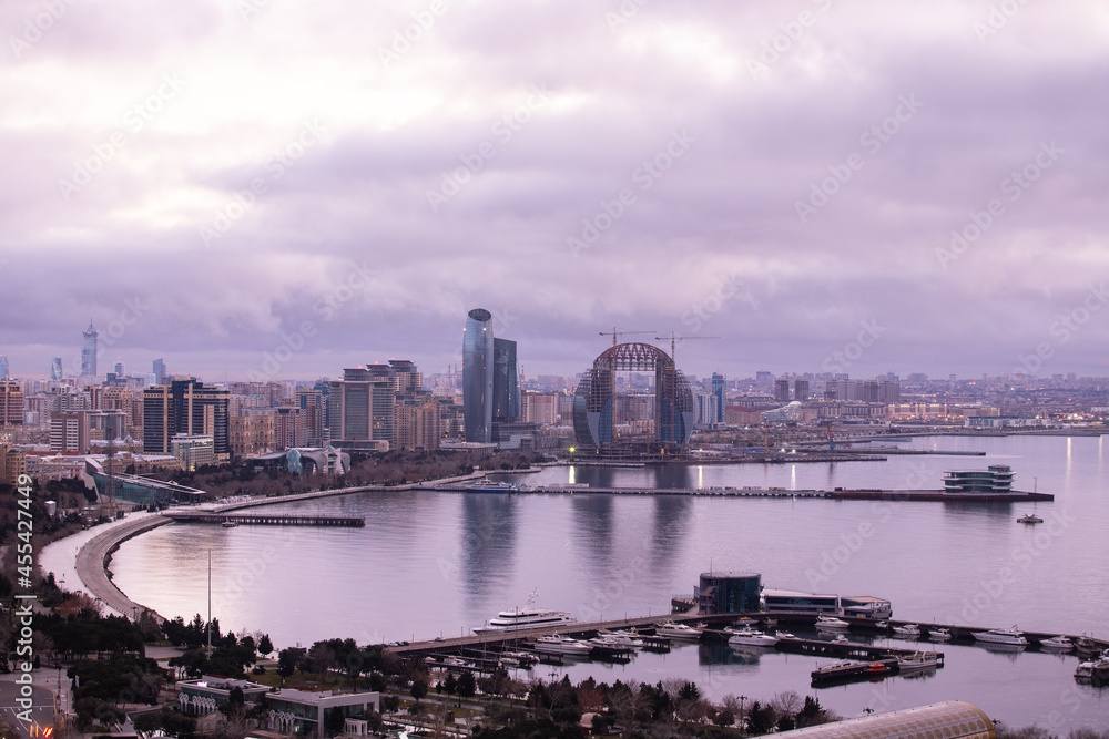 Naklejka premium Baku city. Azerbaijan. View of the city from the upland park.