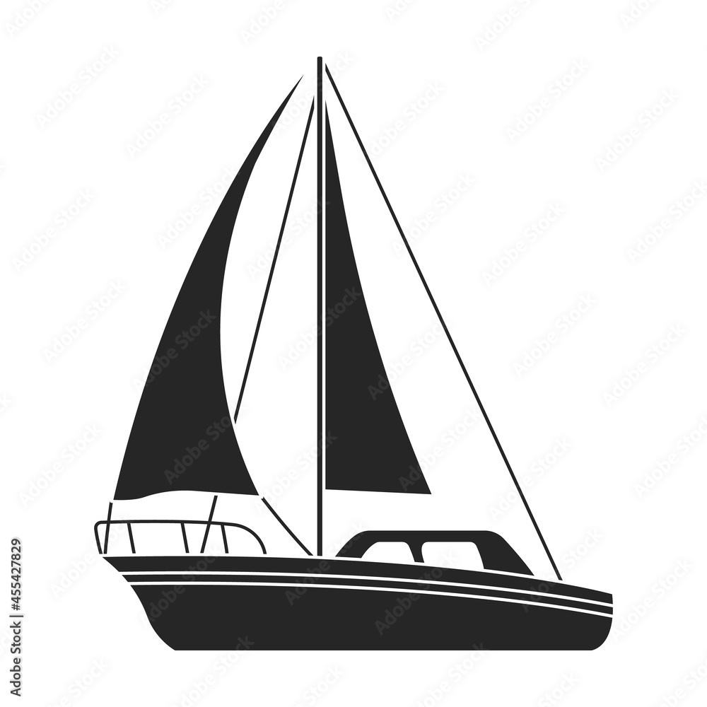 Sail yacht vector icon.Black vector icon isolated on white background sail yacht. Sail yacht vector icon.Black vector icon isolated on white background sail yacht.