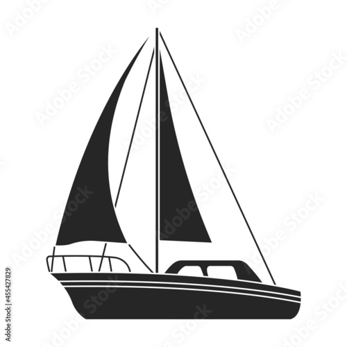 Sail yacht vector icon.Black vector icon isolated on white background sail yacht.