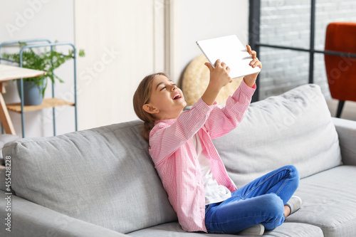 Cute girl watching cartoons...