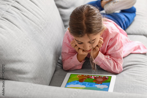 Cute girl watching cartoons...