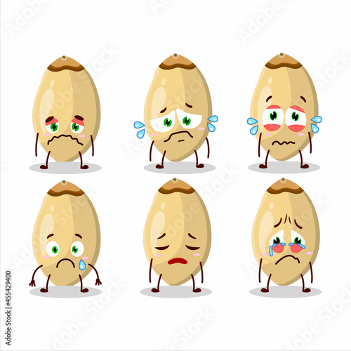 Pine Nuts cartoon character with sad expression