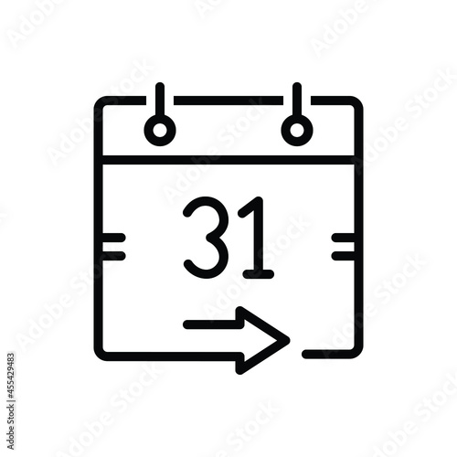 Black line icon for come date 