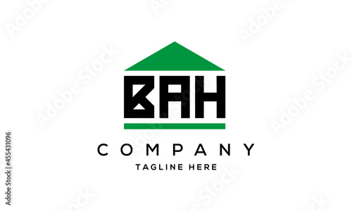 BAH three letters house for real estate logo design