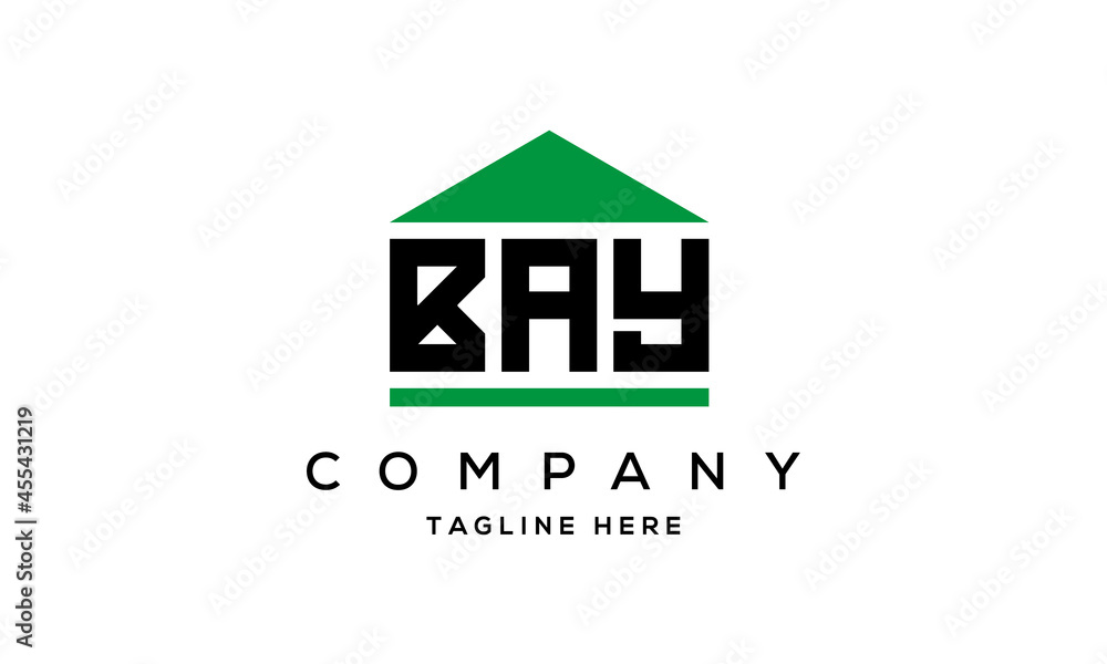 Fototapeta premium BAY three letters house for real estate logo design