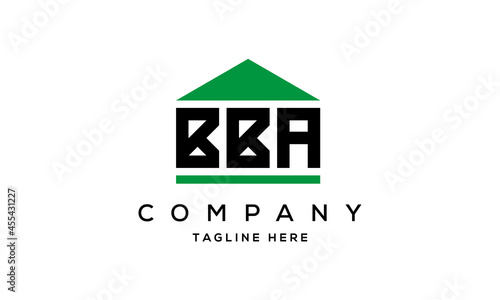 BBA three letters house for real estate logo design