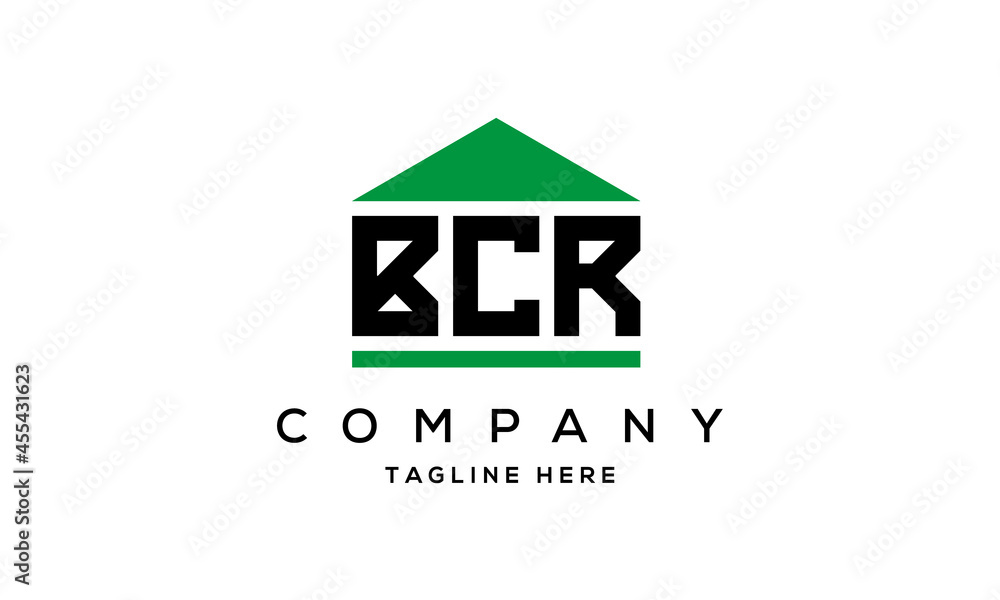 BCR three letters house for real estate logo design BCR three letters house for real estate logo design