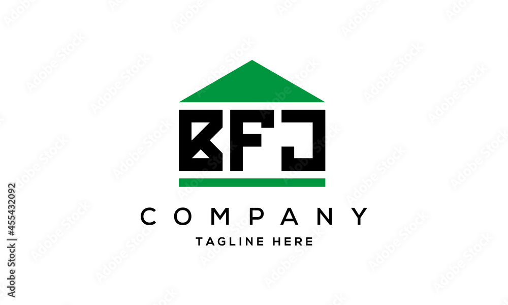 Obraz premium BFJ three letters house for real estate logo design