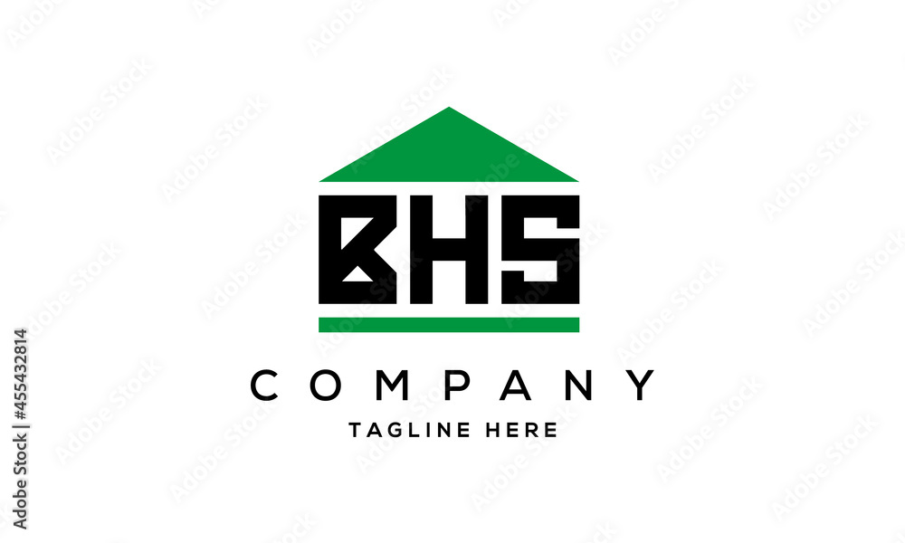 BHS three letters house for real estate logo design BHS three letters house for real estate logo design