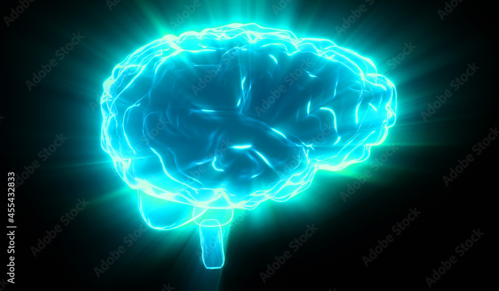 Human brain isolated on black background - 3D illustration Human brain isolated on black background - 3D illustration