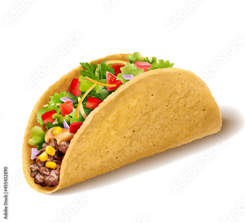 3d fresh Mexican taco