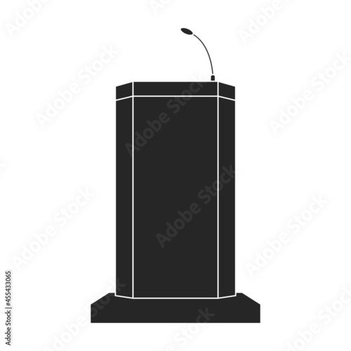 Tribunal podium black vector icon.Black vector illustration podium conference. Isolated illustration of tribunal podium icon on white background.