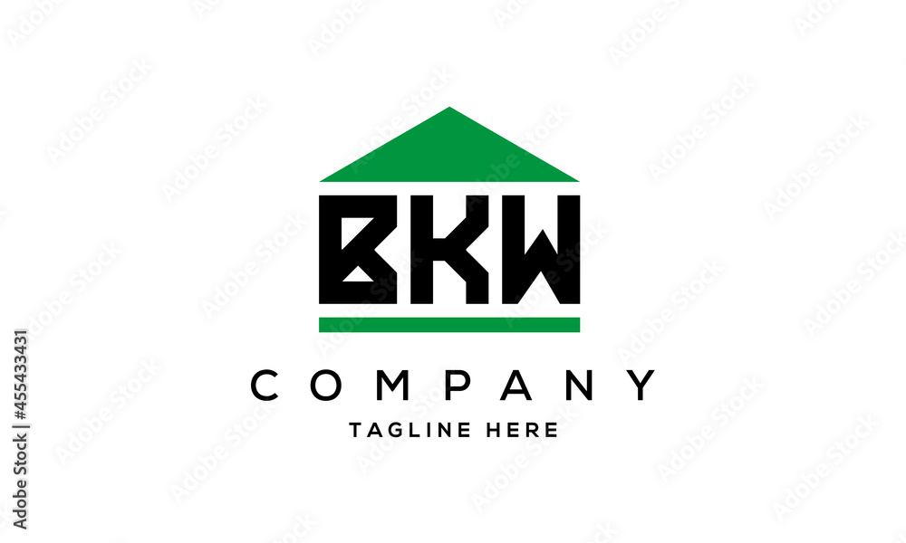 BKW three letters house for real estate logo design BKW three letters house for real estate logo design