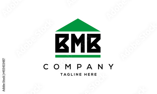 BMB three letters house for real estate logo design photo